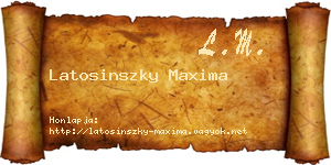 Latosinszky Maxima névjegykártya